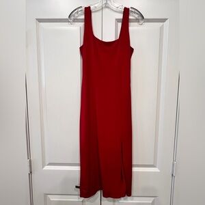 Ambiance Vibrant Red Sleeveless Midi Dress